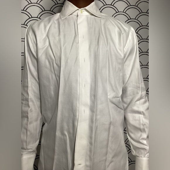 Ledbury Classic Fit White Button-Down Shirt – Size 15½ | - Picture 2 of 14